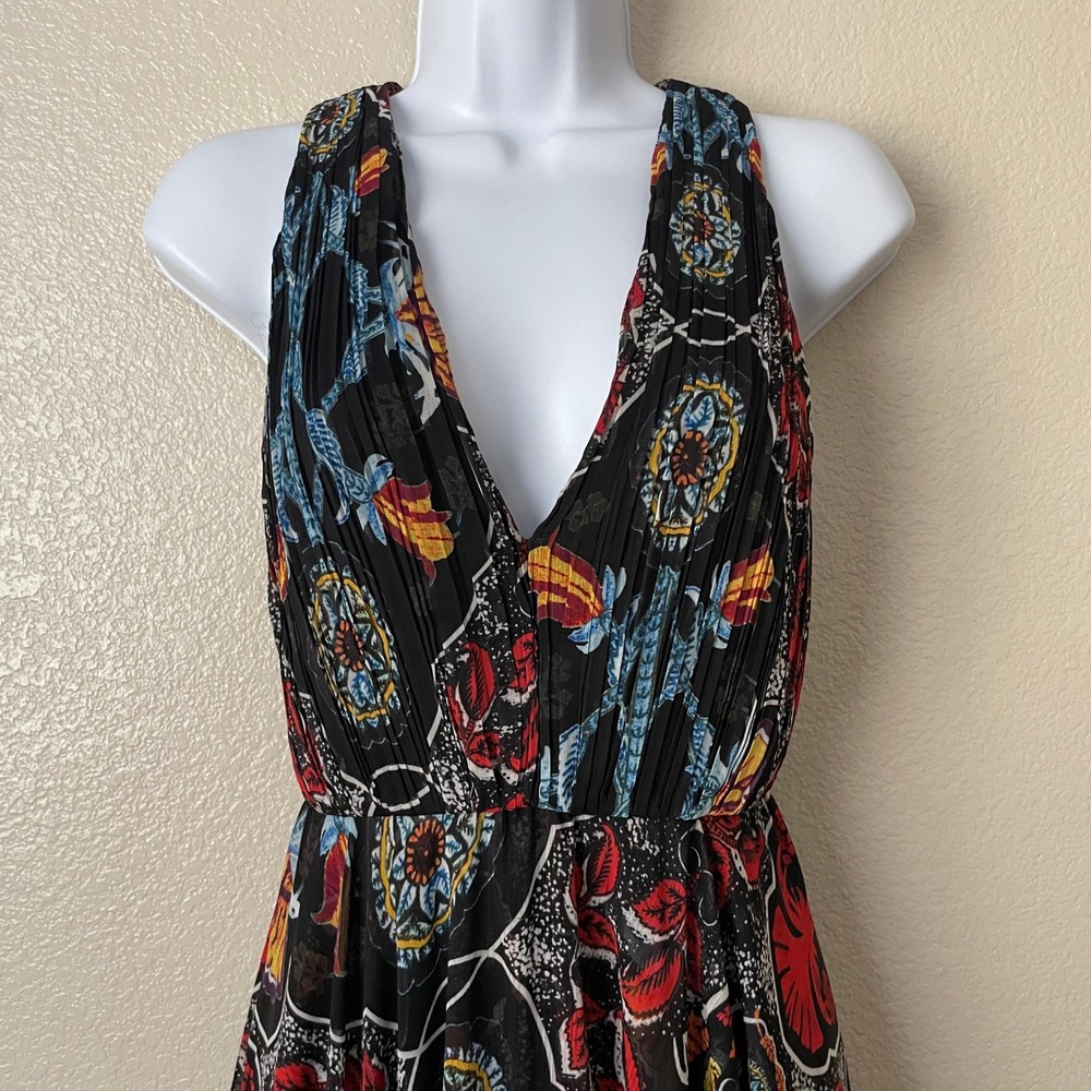 Alice + Olivia Dress Womens Size 2 Kora Floral Baroque Handkerchief Layered Maxi - Picture 5 of 13